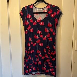 Ava Sky anthurium dress